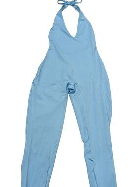 Light Blue Halter V-Neck Dress